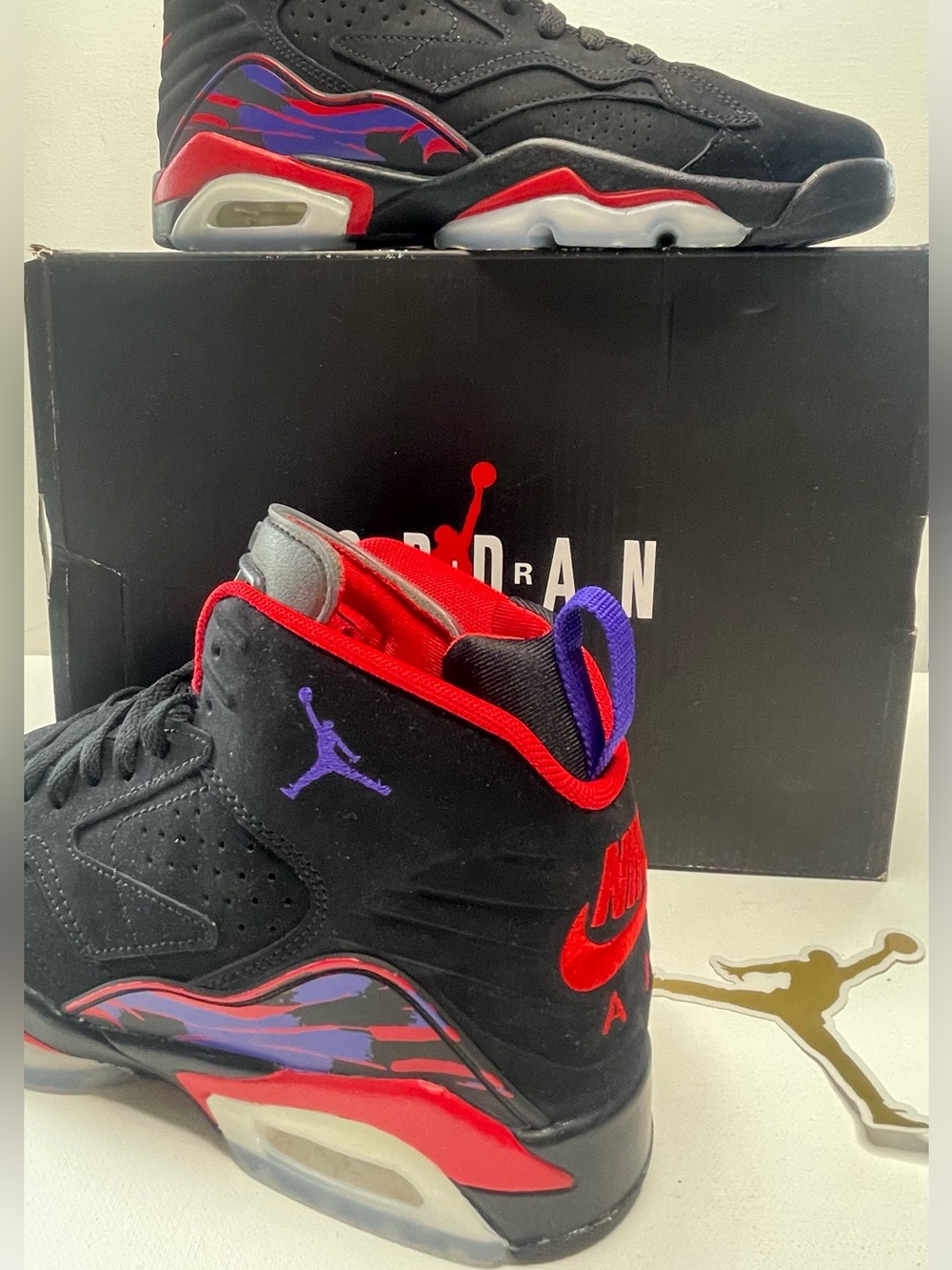 NIB JORDAN JUMPMAN MVP DZ5577 006 BLACK/DARK CONCORD LEATHER SNEAKERS KIDS 5.5